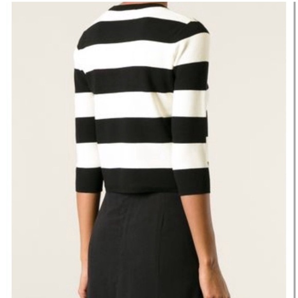 Theory Black and White Semi Cropped Sweater Size Small - Picture 2 of 9